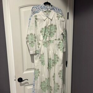 JULIA AMORY, medium, green block print, worn once!